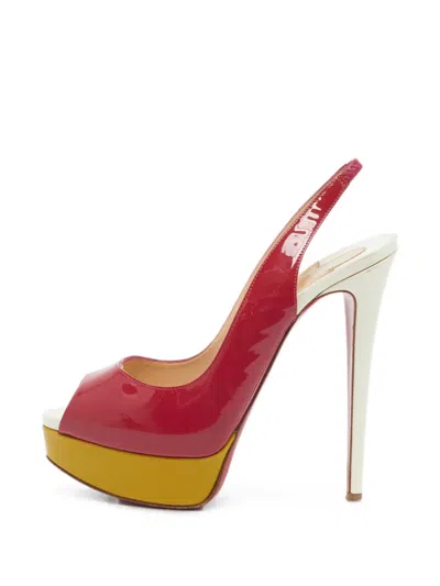 Pre-owned Christian Louboutin Lady Peep-toe Pumps In Red