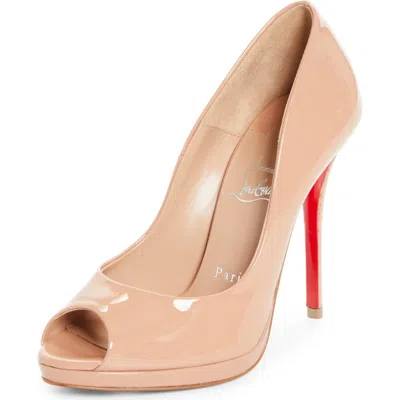 Christian Louboutin Lady Z Peep Toe Pump In Neutral