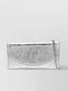 Christian Louboutin Laminated Leather Clutch Bag With Chain Strap