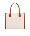 Christian Louboutin Elegant Canvas And Leather Large Tote Bag 31x38.5x19 Cm In White