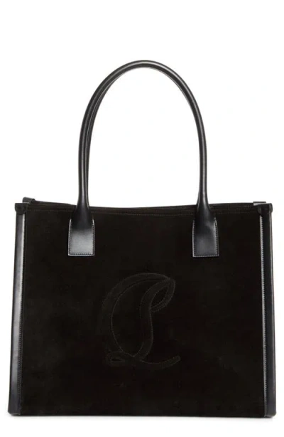 Christian Louboutin Large By My Side Uomo Suede East/west Tote In Black
