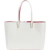 Christian Louboutin Large Cabata Soft Leather Tote Bag In Bianco/gold