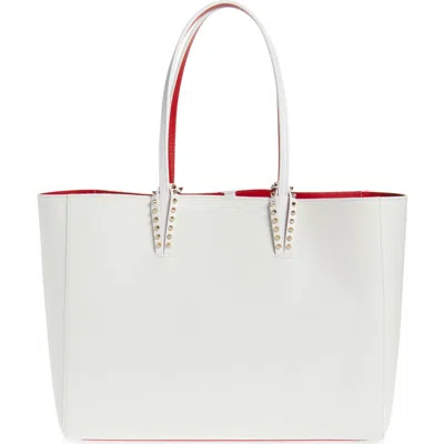 Christian Louboutin Large Cabata Soft Leather Tote Bag In Bianco/gold