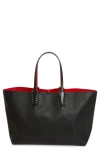 Christian Louboutin Large Cabata Soft Leather Tote Bag In Black/gun Metal