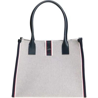 Christian Louboutin Large Nastroloubi Fique À Vontade Canvastote In Navy