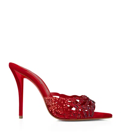 Christian Louboutin Lasera Strass Heeled Mules 100 In Red