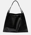 Christian Louboutin Le 54 Croc-effect Leather Shoulder Bag In Black