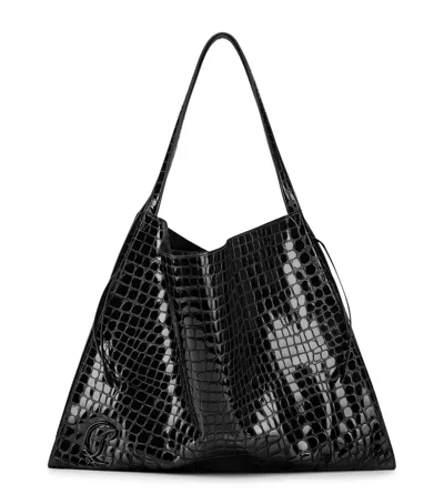 Christian Louboutin Le 54 Croc-embossed Tote Bag In Black