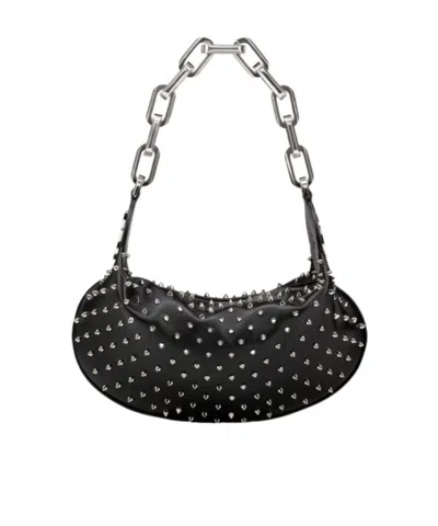 Christian Louboutin Le 54 Studded Leather Shoulder Bag In H651 Black/silver/silver