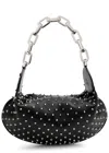 Christian Louboutin Le 54 Spike-embellished Leather Shoulder Bag In Black And Silver