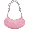 Christian Louboutin Le 54 Studded Leather Shoulder Bag In P951 Calipso/ Silver/ Silver
