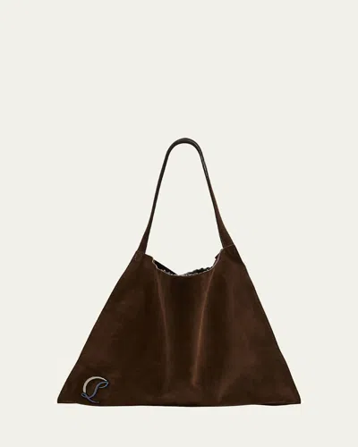 Christian Louboutin Le 54 Tote In Suede In Neutral