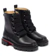 Christian Louboutin Leather Ankle Boots In Black