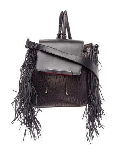 Pre-owned Christian Louboutin Leather Backpack In Black