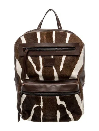 Pre-owned Christian Louboutin Leather Backpack In Black