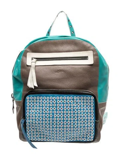 Pre-owned Christian Louboutin Leather Backpack In Blue
