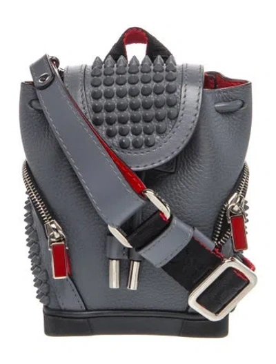 Pre-owned Christian Louboutin Leather Backpack In Grey