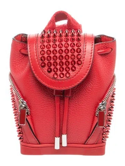 Pre-owned Christian Louboutin Leather Backpack In Red