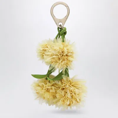 Christian Louboutin Leather Bag Charm In The Shape Of A Mimosa In Multi
