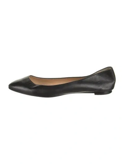 Pre-owned Christian Louboutin Leather Ballet Flats In Black