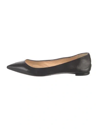 Pre-owned Christian Louboutin Leather Ballet Flats In Black