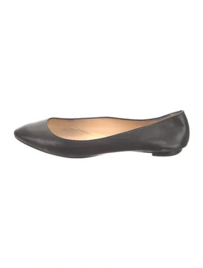 Pre-owned Christian Louboutin Leather Ballet Flats In Black
