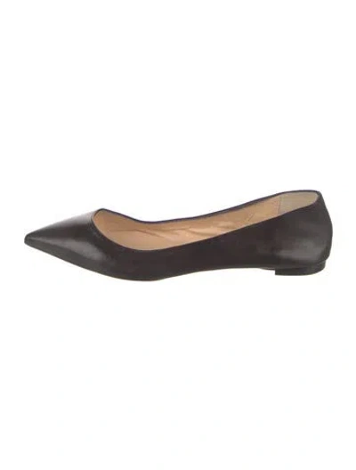 Pre-owned Christian Louboutin Leather Ballet Flats In Black
