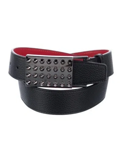 Pre-owned Christian Louboutin Leather Belt In Black