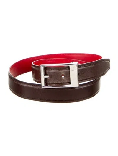 Pre-owned Christian Louboutin Leather Belt In Brown