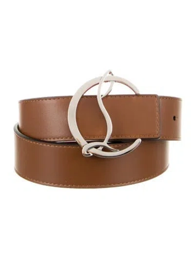 Pre-owned Christian Louboutin Leather Belt In Brown