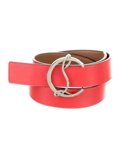 Pre-owned Christian Louboutin Leather Belt In Brown