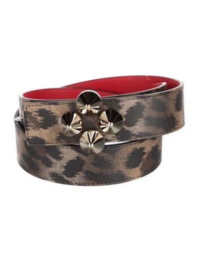 Pre-owned Christian Louboutin Leather Belt In Brown