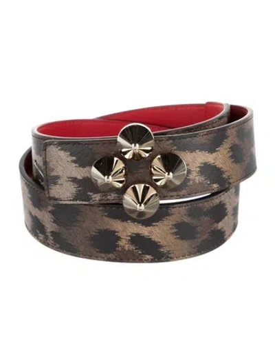 Pre-owned Christian Louboutin Leather Belt In Brown