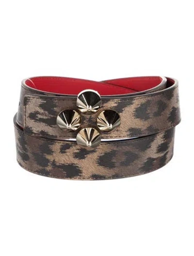 Pre-owned Christian Louboutin Leather Belt In Brown