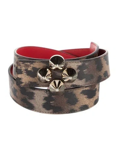 Pre-owned Christian Louboutin Leather Belt In Brown