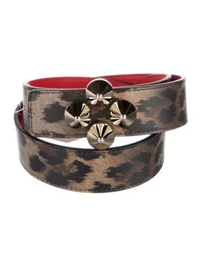 Pre-owned Christian Louboutin Leather Belt In Brown