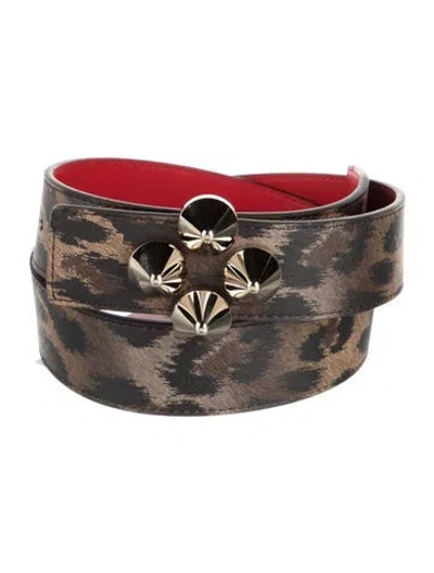 Pre-owned Christian Louboutin Leather Belt In Brown
