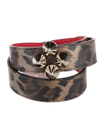 Pre-owned Christian Louboutin Leather Belt In Brown