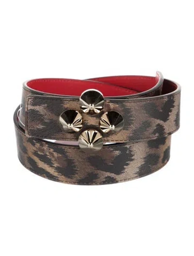 Pre-owned Christian Louboutin Leather Belt In Brown
