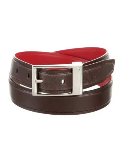 Pre-owned Christian Louboutin Leather Belt In Brown