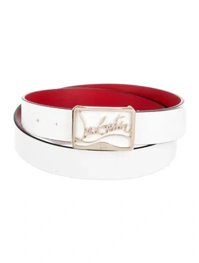 Pre-owned Christian Louboutin Leather Belt In White