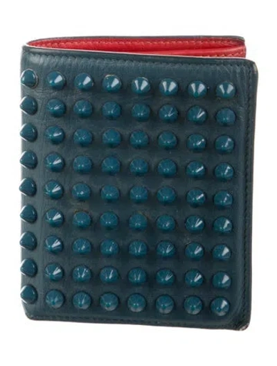 Pre-owned Christian Louboutin Leather Bifold Wallet In Blue