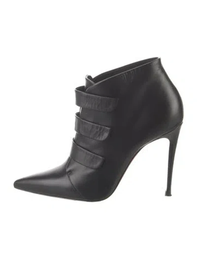 Pre-owned Christian Louboutin Leather Boots In Black