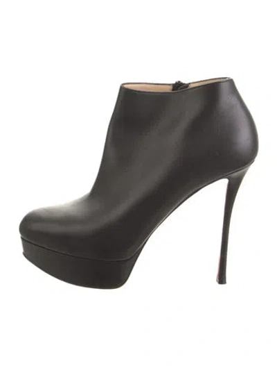 Pre-owned Christian Louboutin Leather Boots In Black