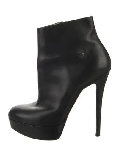 Pre-owned Christian Louboutin Leather Boots In Black