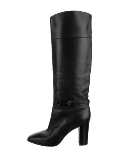 Pre-owned Christian Louboutin Leather Boots In Black