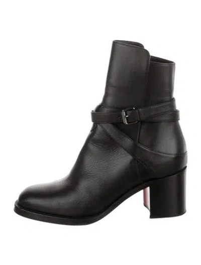 Pre-owned Christian Louboutin Leather Boots In Black