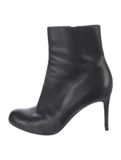 Pre-owned Christian Louboutin Leather Boots In Black