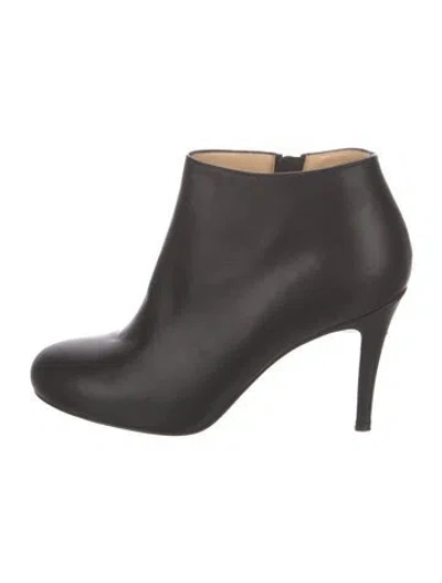 Pre-owned Christian Louboutin Leather Boots In Black