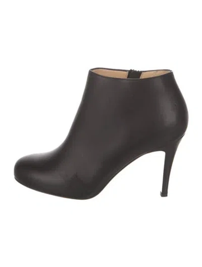 Pre-owned Christian Louboutin Leather Boots In Black